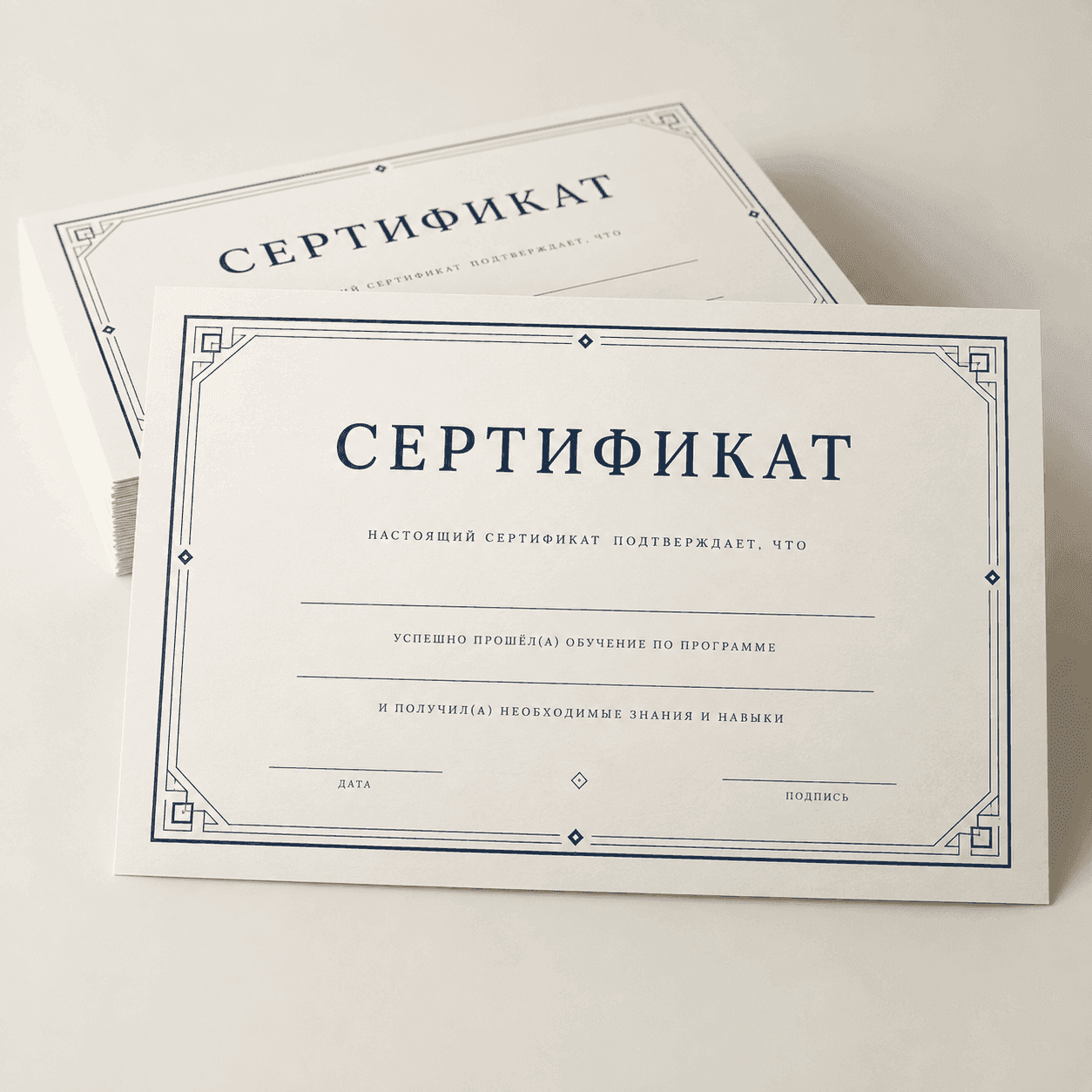 Сертификаты, грамоты, дипломы — печать на заказ в Москве, типография «Технологии Печати»