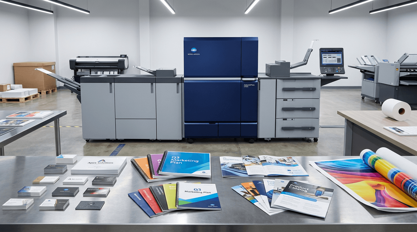 AccurioPress C14000: цифровая печать визиток, листовок и буклетов